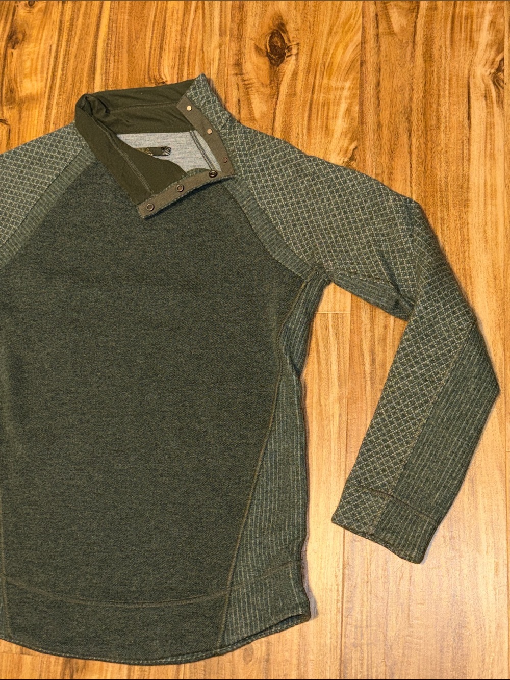 Prana women medium Brandie sweater pullover Olive Green gray wool blend knit - Picture 3 of 7